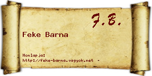 Feke Barna névjegykártya