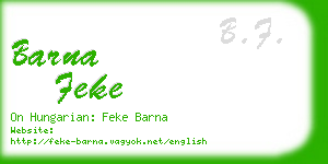 barna feke business card